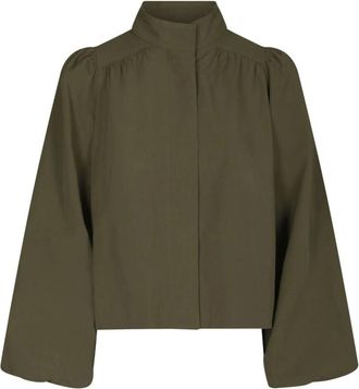 Neo Noir Tirsa Twill Jacket - Dames - Zomerjassen - Groen - L - Katoen - Jassen