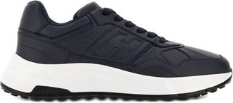 Hogan Zwarte Veterschoenen met Platte Zool - Heren - Sneakers - Blauw - 40 1/2 EU - Schoenen