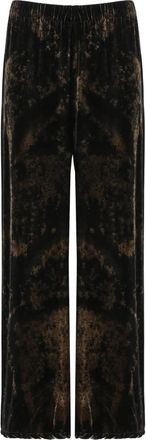 Avant Toi Broek met wijde pijpen en elastische tailleband - Dames - Wijde Broeken - Bruin - XS - Broeken