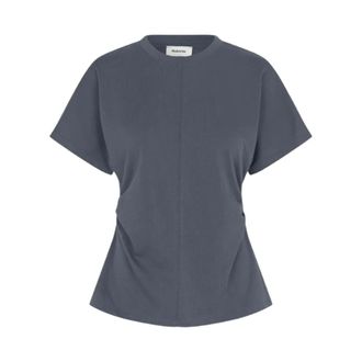 Modstr&ouml;m Tops, Dames, Blauw, XL, Katoen, Blauwe Ombre Ruffle T-Shirt