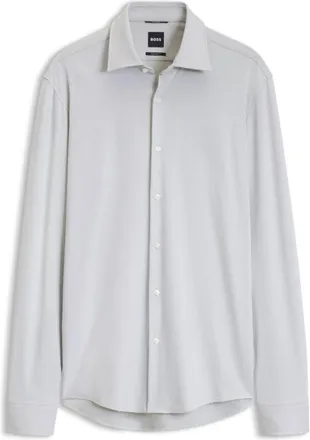 BOSS Regular-fit dress shirt in stretch jersey