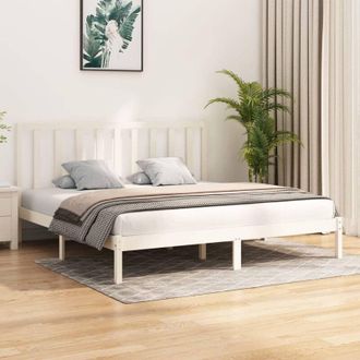 vidaXL Vidaxl - Estructura De Cama Sin Colch&oacute;n Madera De Pino Blanco 200x200 Cm