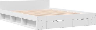 vidaXL Estructura Cama Con Cajones Madera Ingenier&iacute;a Blanca 160x200 Cm Vidaxl