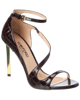 Tom Ford Croc-Embossed Leather Sandal