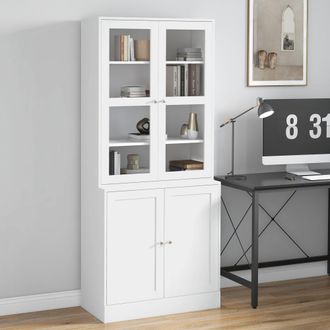 HOMCOM Modern Bookcase Display Storage Unit in White