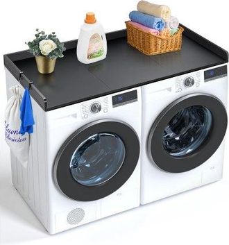 OEM Encimera Para Lavadora Y Secadora 3 Paneles Encimera De Madera De 137 X 70 Cm Para Lavadora Y Secadora Con Almohadillas Antideslizantes Para Organizac