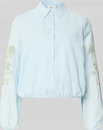 s.Oliver Red Label Relaxed Fit Langarmbluse aus reiner Baumwolle in Hellblau, Gr&ouml;&szlig;e 34