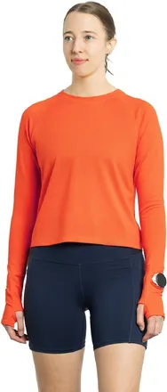 Oiselle Womens Flyout Boxy Long Sleeve Orange XXS