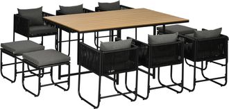 OUTSUNNY Rattan Dining Set - Garden Table & Chair Sets w/ Space-saving Design | TJ Hughes