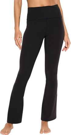 Spiritual Gangster Euphoria Foldover Flare Yoga Pants in Black at Nordstrom, Size X-Small