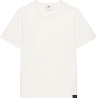 Courr&egrave;ges Geborduurd T-Shirt - Heren - T-shirts - Wit - S - Katoen - Tops