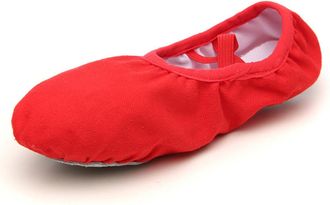Generic Red Ballet Dance Shoes for Women Soft Sole Split Ballet Slippers with Anti-Slip Breathable Material Lightweight Yoga and Jazz Practice Footwear Elasti