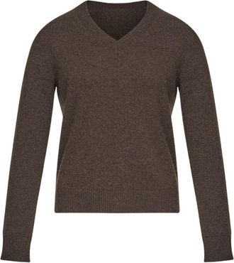 Maison Margiela Long-Sleeved V-Neck Sweater With Diagonal Ribbing