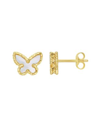 Italian Gold, Inc 14K Pearl Butterfly Earrings