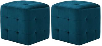 vidaXL Puf 2 unidades terciopelo azul 30x30x30 cm Vidaxl
