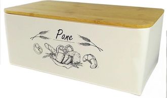 Trade Shop Trade Shop - Portapane Contenitore Per Il Pane Con Coperchio In Bamboo Da Usare Come Tagliere