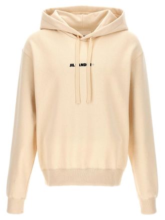 Jil Sander Off White Logo Cotton Hoodie