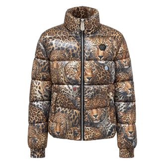 Philipp Plein Nylon Jacket Leopard - Dames - Jassen - Bruin - Maat: XS Nylon