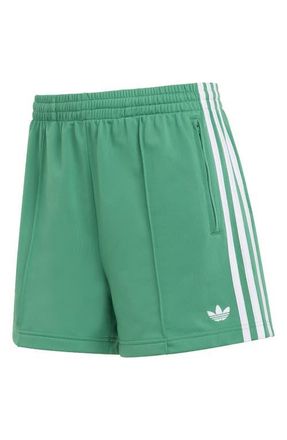 adidas Originals Firebird Recycled Polyester Shorts in Bold Green/White at Nordstrom, Size Large