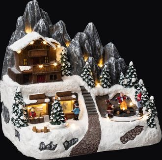 F&eacute;&eacute;ric Lights & Christmas Aldea Iluminada Refugio De Monta&ntilde;a 24 Led H.27,5cm - Atmosphera Cr&eacute;ateur DInt&eacute;rieur