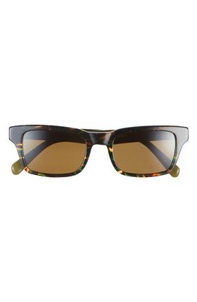 Eyebobs Fare N Square 50mm Polarized Square Sunglasses in Green Tortoise at Nordstrom