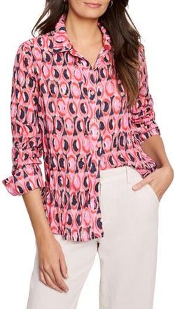 Nic+Zoe Ikat Rings Button-Up Shirt in Pink Multi at Nordstrom Rack, Size X-Small