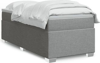 vidaXL Vidaxl - Cama Box Spring Con Colch&oacute;n Tela Gris Claro 100x200 Cm