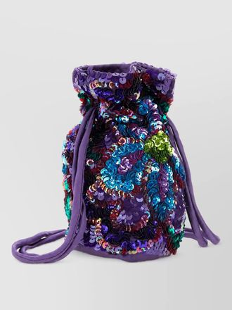 P.A.R.O.S.H. sequin embroidered floral bucket bag