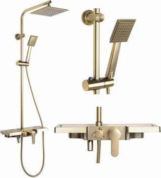 Rea Rea - Conjunto De Ducha Bravo Brush Gold