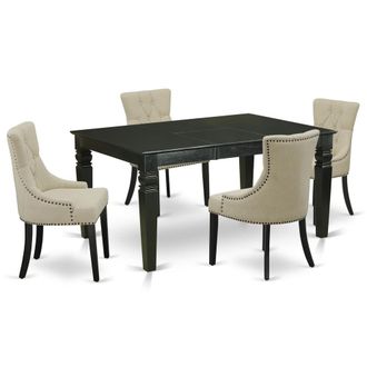 East West Furniture Dining Room Set Black, WEFR5-BLK-02