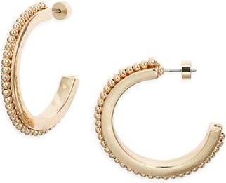 Nordstrom Orb Inset Hoop Earrings in Gold at Nordstrom Rack