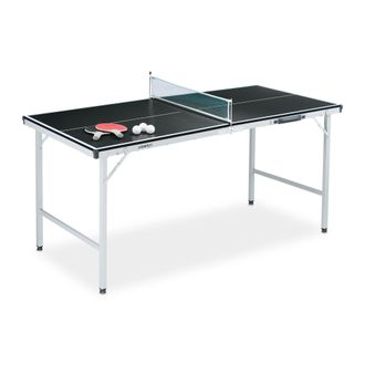 Relaxdays Relaxdays - Mesa Ping Pong, Tablero Pimp&oacute;n Plegable, Tabla Midi, Incluye Red, 2 Palas, 3 Pelotas, 70 X 70 X 150 Cm, Negra