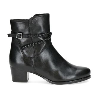 Caprice Enkellaarsjes - Dames - Laarzen met Hak - Zwart - 39 EU - Leer - Schoenen