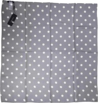 Dolce & Gabbana Polka Dot Silk Square Foulard - Heren - Zijden sjaals - Blauw - ONE Size - Accessoires