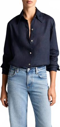 Vince Relaxed Button Down Shirt In Coastal Blue