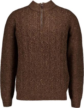 Fynch-Hatton Zip Troyer - Heren - Coltruien - Bruin - S - Truien & Vesten