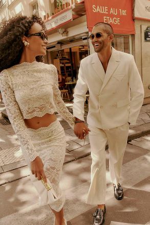 Mare Mare Stretch Lace Skirt and Top Set