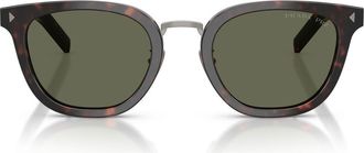 Prada 49mm Polarized Cat Eye Sunglasses in Root Havana /Green Polar at Nordstrom