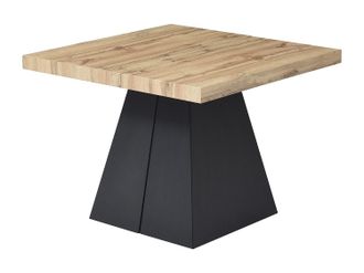 Vente-Unique Mesa de comedor extensible de 4 a 10 personas en MDF y metal - Natural y negro - EMELIA