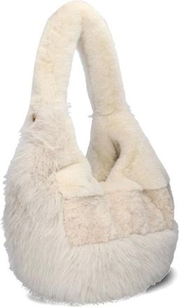 Unisa Tassen, Dames, Wit, ONE Size, Wol, Witte Zlara Schoudertas