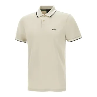 HUGO BOSS Hugo, Polo Shirts, male, Beige, Size: 2XL Paul Polo
