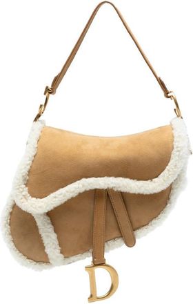 Dior Pre-owned Dior Shearling Suede Saddle Bag Ladies 05-RU-0270