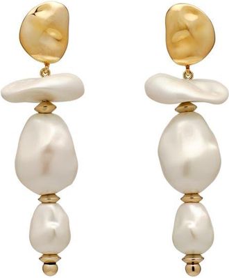 Cult Gaia Fabbie Faux Pearl Linear Drop Earrings at Nordstrom