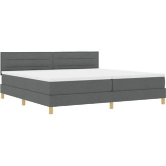 vidaXL Vidaxl - Cama Tipo Box Spring Con Colch&oacute;n Gris Oscuro 200 X 200 Cm Tela