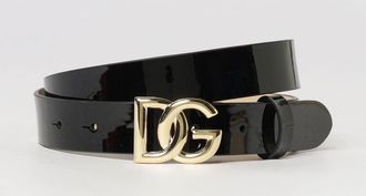 Dolce & Gabbana Cintura da bambino in pelle verniciata con fibbia monogram DG