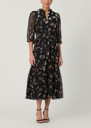 Shoshanna Cassidy Hudson Burnout Dress in Jet/mauve Multi at Nordstrom, Size 10