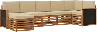 vidaXL Conjunto De Sof&aacute;s De Exterior 6 Uds. Natural Vidaxl