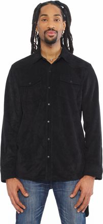 Cult of Individuality Classic Suede Full Button Shirt In Black