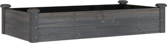 vidaXL Vidaxl - Jardinera Arriate Forro Madera Maciza Abeto Gris 120x60x25 Cm