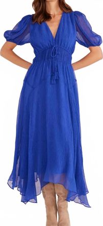Minkpink Lily Hanky Hem Midi Dress In Saphire
